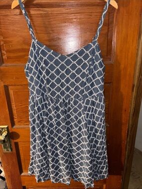 torrid Navy and White Geometric Lace Mini Dress